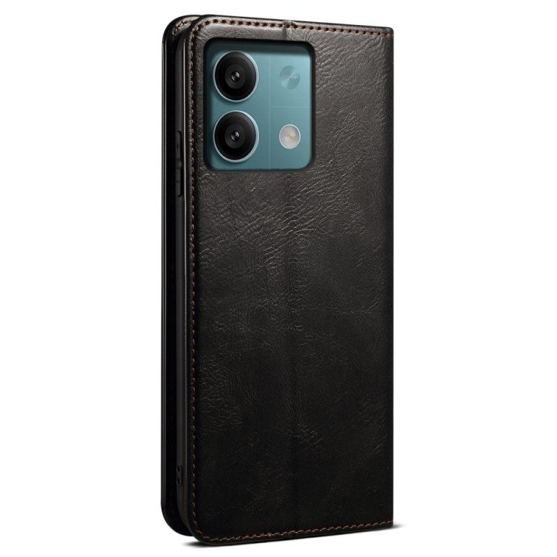 Flip Case Xiaomi Redmi Note 13 Pro 5g Handyhülle Gewachstes Kunstleder