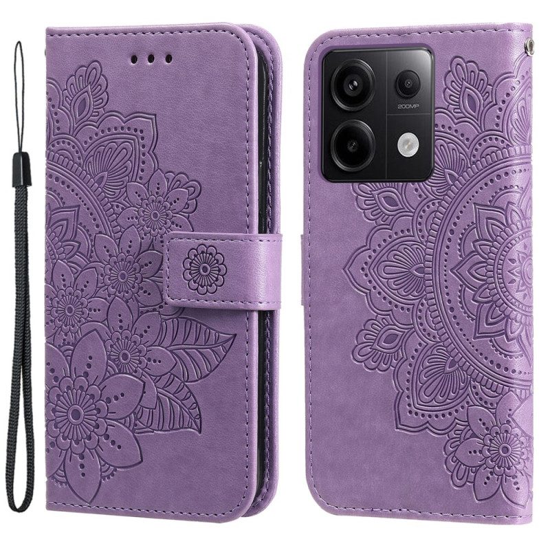 Lederhüllen Für Xiaomi Redmi Note 13 Pro 5g Mandala Mit Schlüsselband