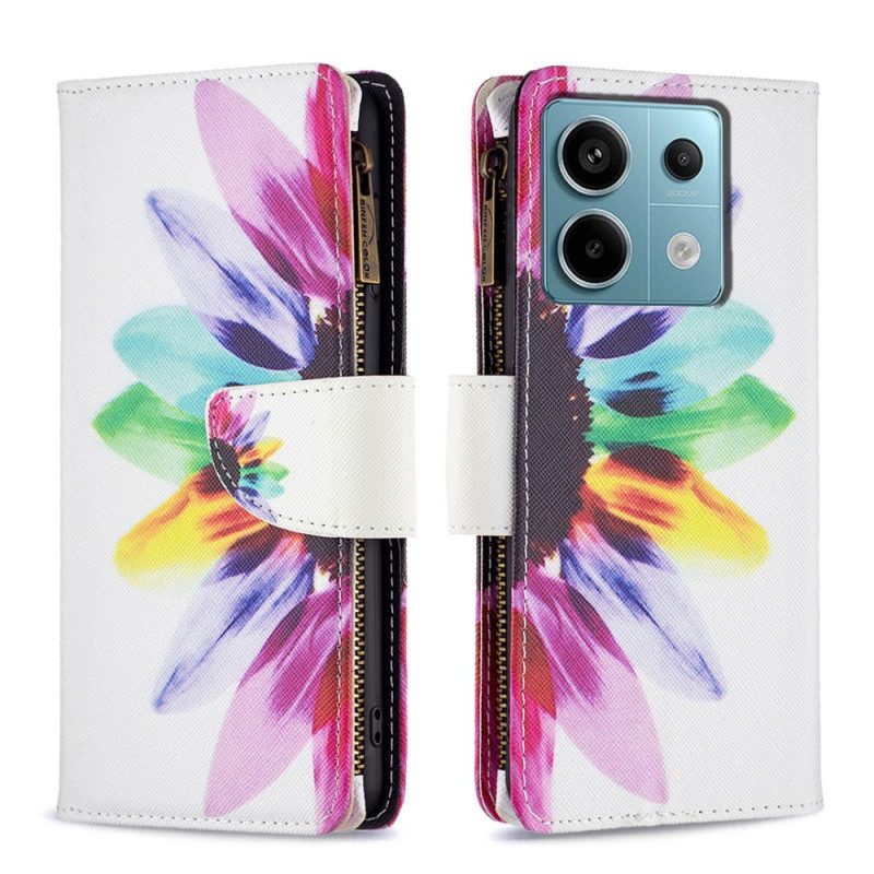 Lederhüllen Xiaomi Redmi Note 13 Pro 5g Aquarell-blumen-geldbörse