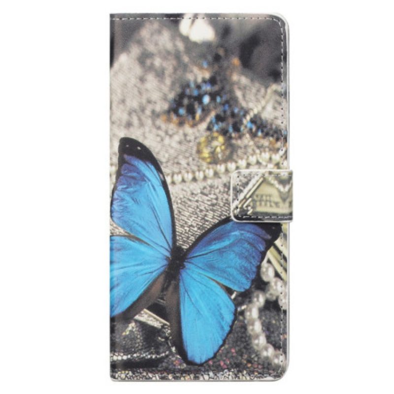 Lederhüllen Xiaomi Redmi Note 13 Pro 5g Blauer Schmetterling