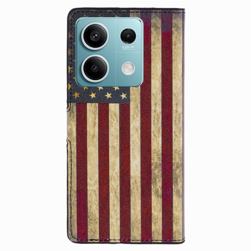 Lederhüllen Xiaomi Redmi Note 13 Pro 5g Handyhülle Amerikanische Flagge Im Vintage-stil