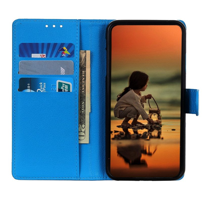 Flip Case Für Realme C35 Litschi-textur