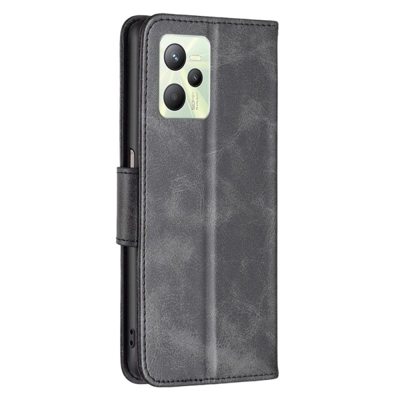 Flip Case Für Realme C35 Mit Kordel Flip Case Glatte. Schräge Klappe Mit Riemen