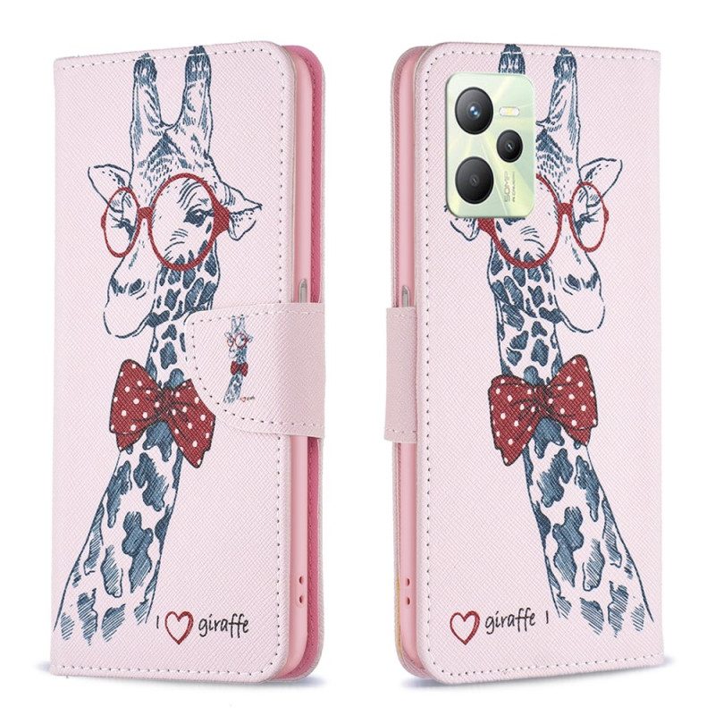 Lederhüllen Für Realme C35 Giraffe