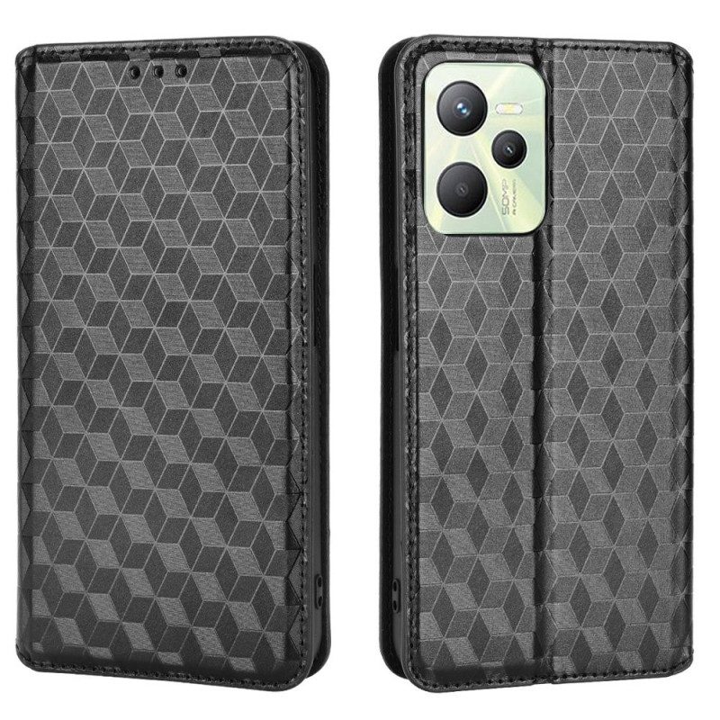 Schutzhülle Für Realme C35 Flip Case Diamanten Und Würfel