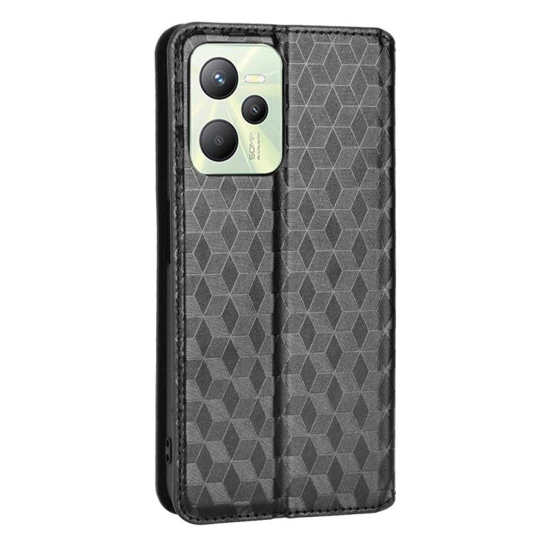 Schutzhülle Für Realme C35 Flip Case Diamanten Und Würfel