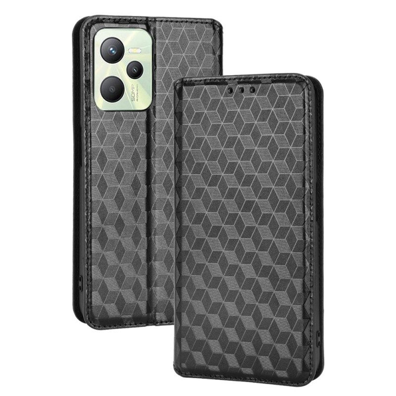 Schutzhülle Für Realme C35 Flip Case Diamanten Und Würfel