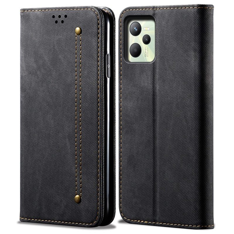 Schutzhülle Für Realme C35 Flip Case Jeans-textur