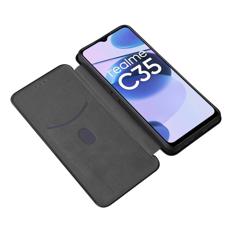 Schutzhülle Für Realme C35 Flip Case Ring Aus Kohlefaser