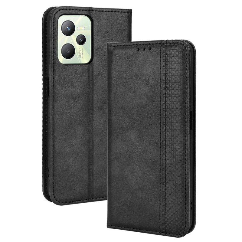 Schutzhülle Für Realme C35 Flip Case Vintage Flexibles Silikon