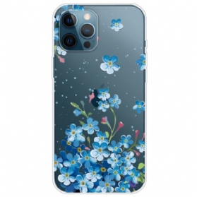 Handyhülle Für iPhone 14 Pro Nahtlose Blaue Blumen