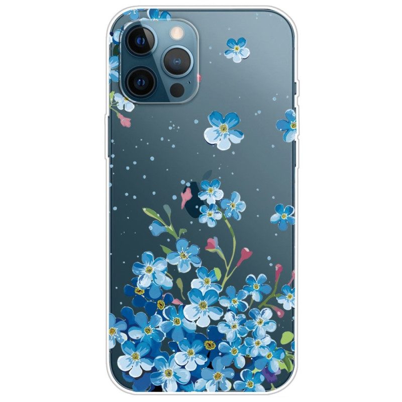 Handyhülle Für iPhone 14 Pro Nahtlose Blaue Blumen