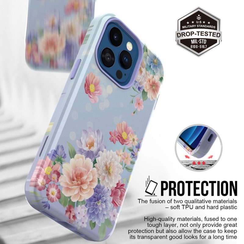 Handyhülle Für iPhone 14 Pro Vintage-blumen