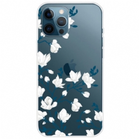 Hülle Für iPhone 14 Pro Nahtlose Weiße Blumen