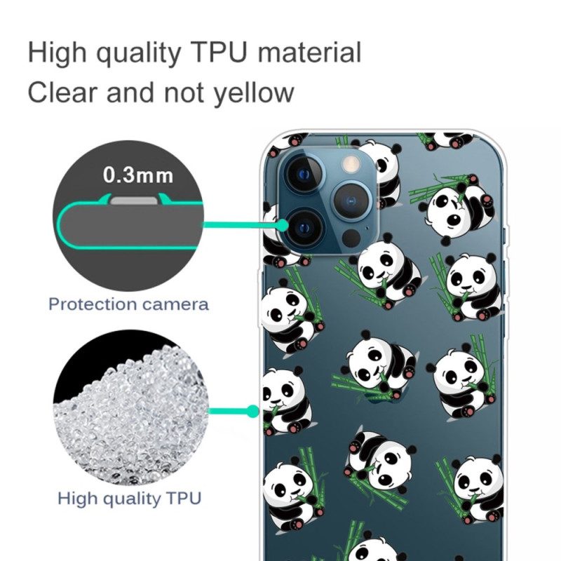 Hülle Für iPhone 14 Pro Transparente Kleine Pandas