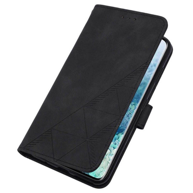 Flip Case Für Samsung Galaxy S20 Plus / S20 Plus 5G Pyramidenleder-effekt