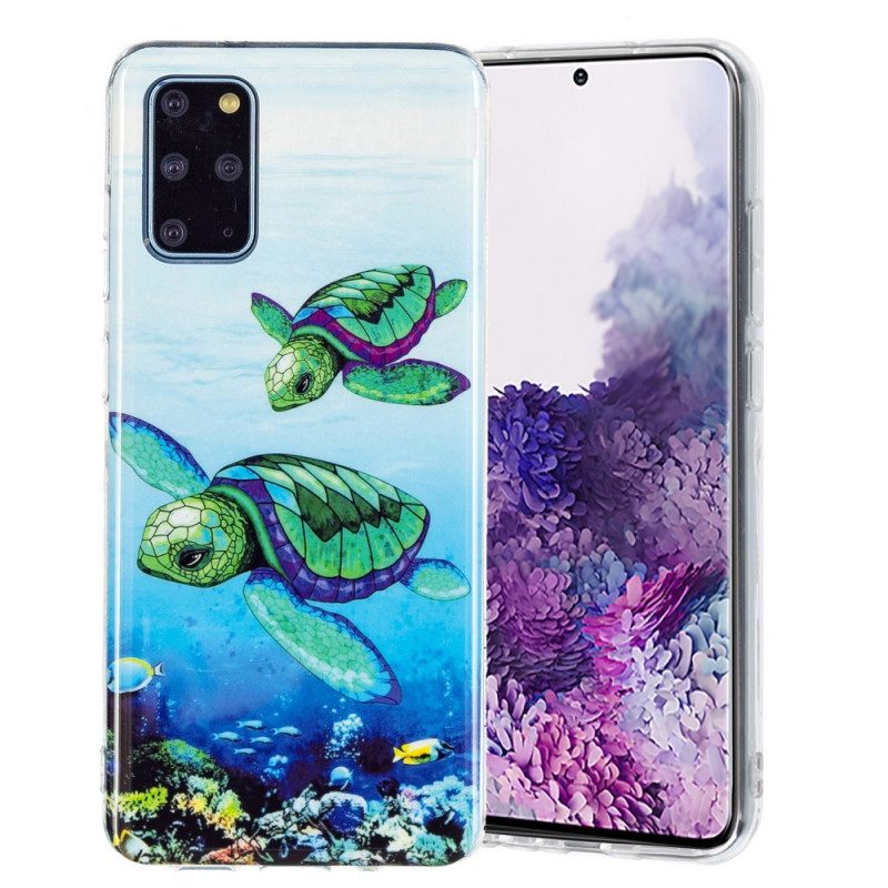 Handyhülle Für Samsung Galaxy S20 Plus / S20 Plus 5G Fluoreszierende Schildkröten