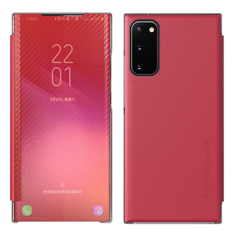 Schutzhülle Für Samsung Galaxy S20 Plus / S20 Plus 5G Flip Case Durchscheinende Kohlefaser