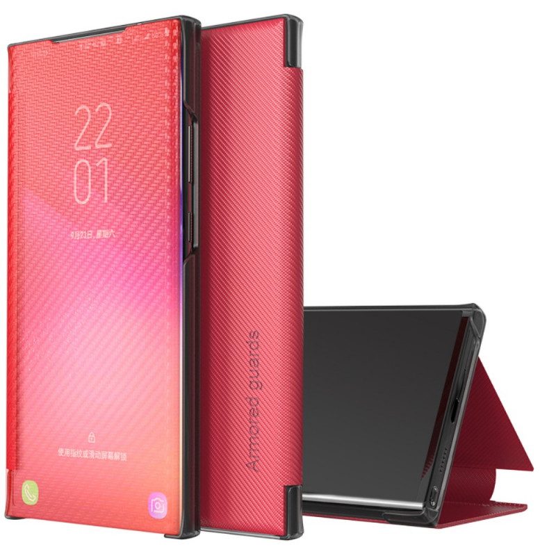 Schutzhülle Für Samsung Galaxy S20 Plus / S20 Plus 5G Flip Case Durchscheinende Kohlefaser