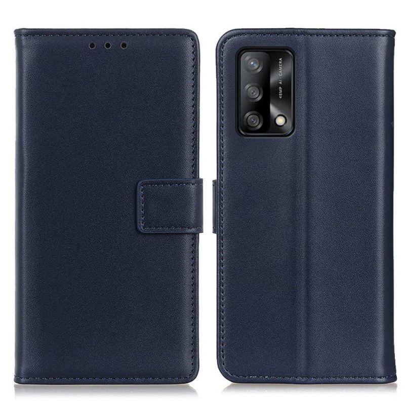 Flip Case Für Oppo A74 4G Schlichtes Kunstleder