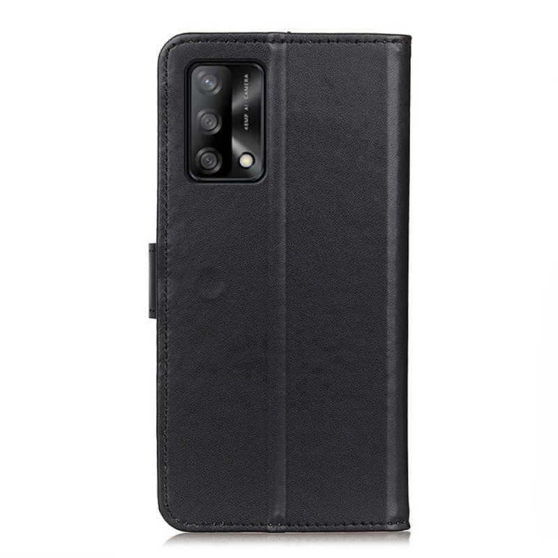 Flip Case Für Oppo A74 4G Schlichtes Kunstleder