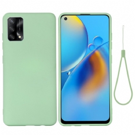 Handyhülle Für Oppo A74 4G Flüssiges Silikon Mit Lanyard