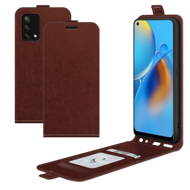 Lederhüllen Für Oppo A74 4G Flip Case Faltendes Retro