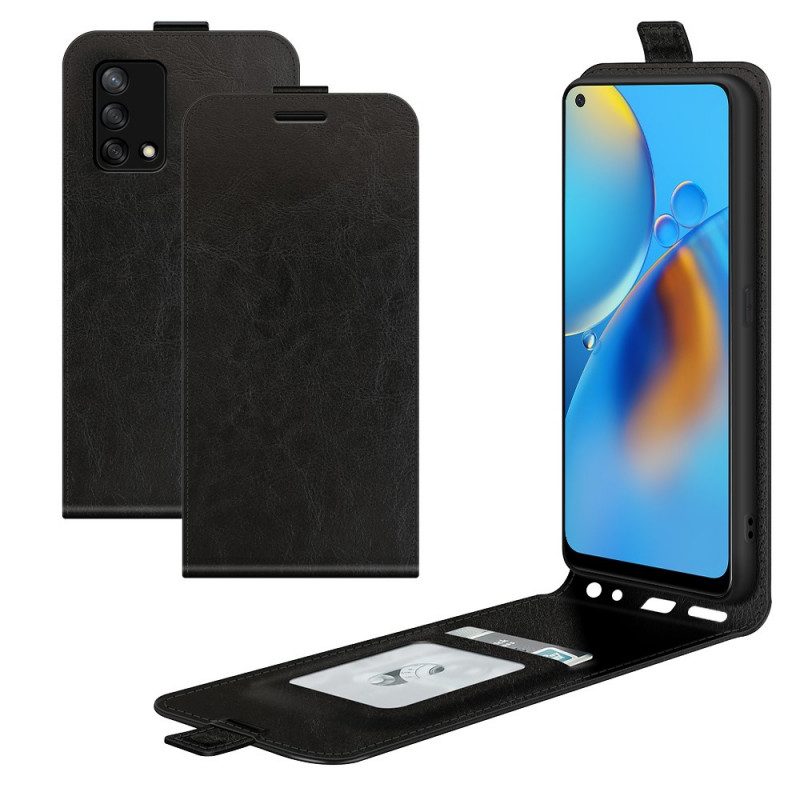 Lederhüllen Für Oppo A74 4G Flip Case Faltendes Retro