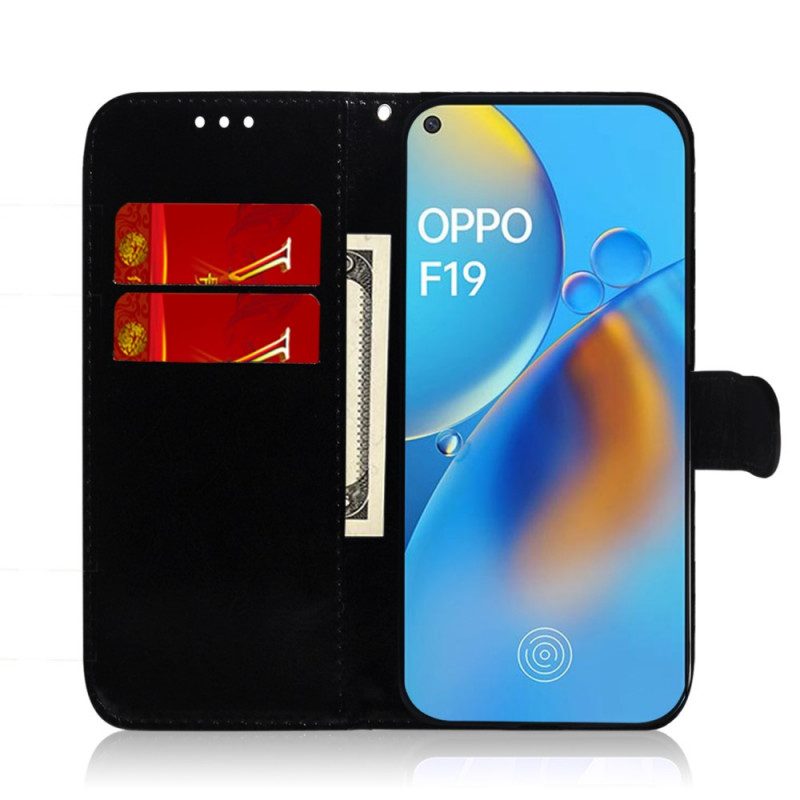 Lederhüllen Für Oppo A74 4G Spiegelabdeckung Aus Kunstleder