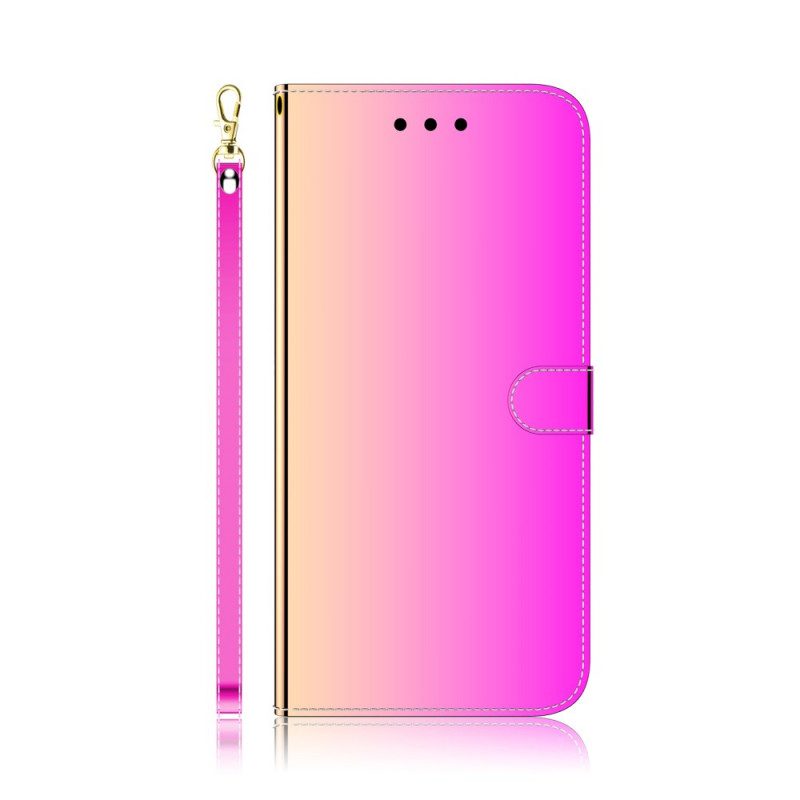 Lederhüllen Für Oppo A74 4G Spiegelabdeckung Aus Kunstleder