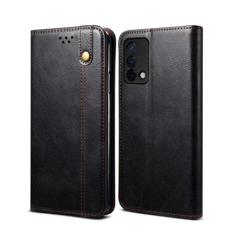 Schutzhülle Für Oppo A74 4G Flip Case Gewachstes Kunstleder