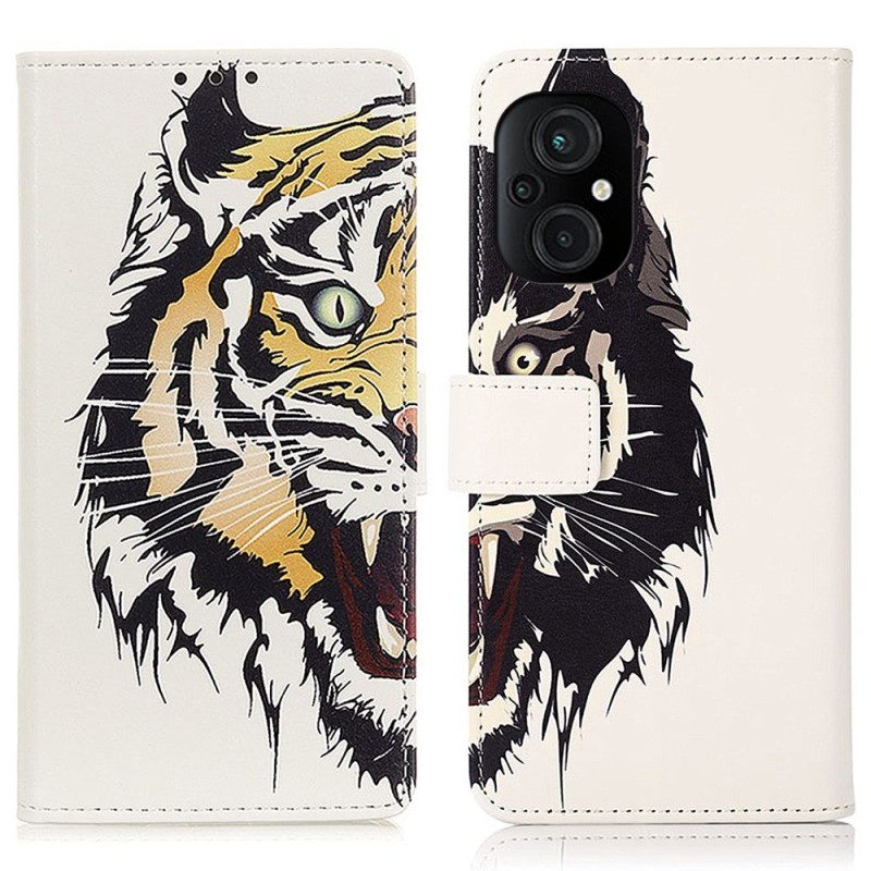 Flip Case Für Poco M4 5G Wilder Tiger