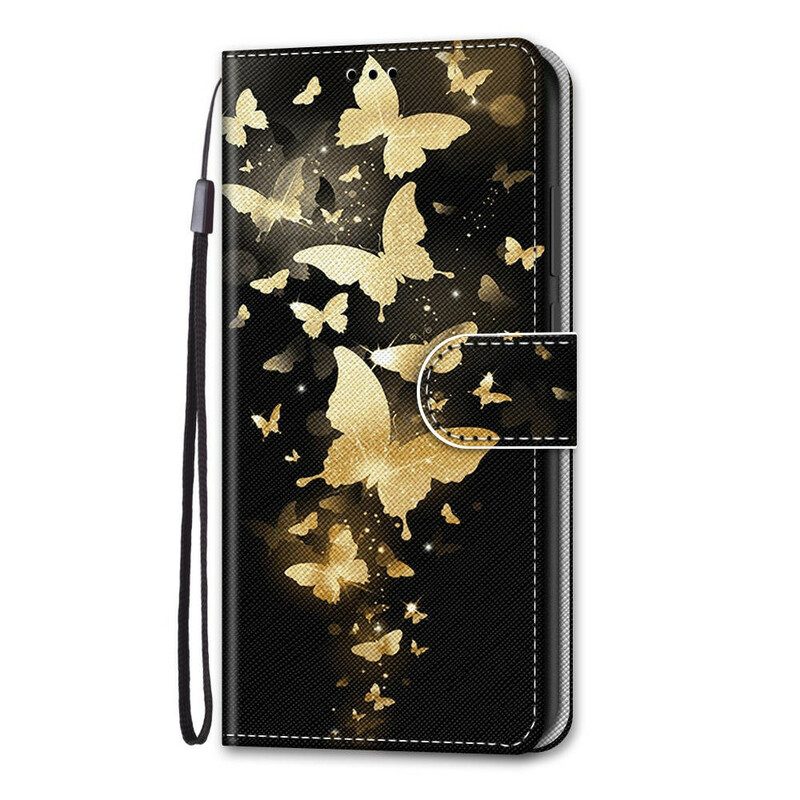 Flip Case Für Xiaomi Mi 10T / 10T Pro Goldene Schmetterlinge