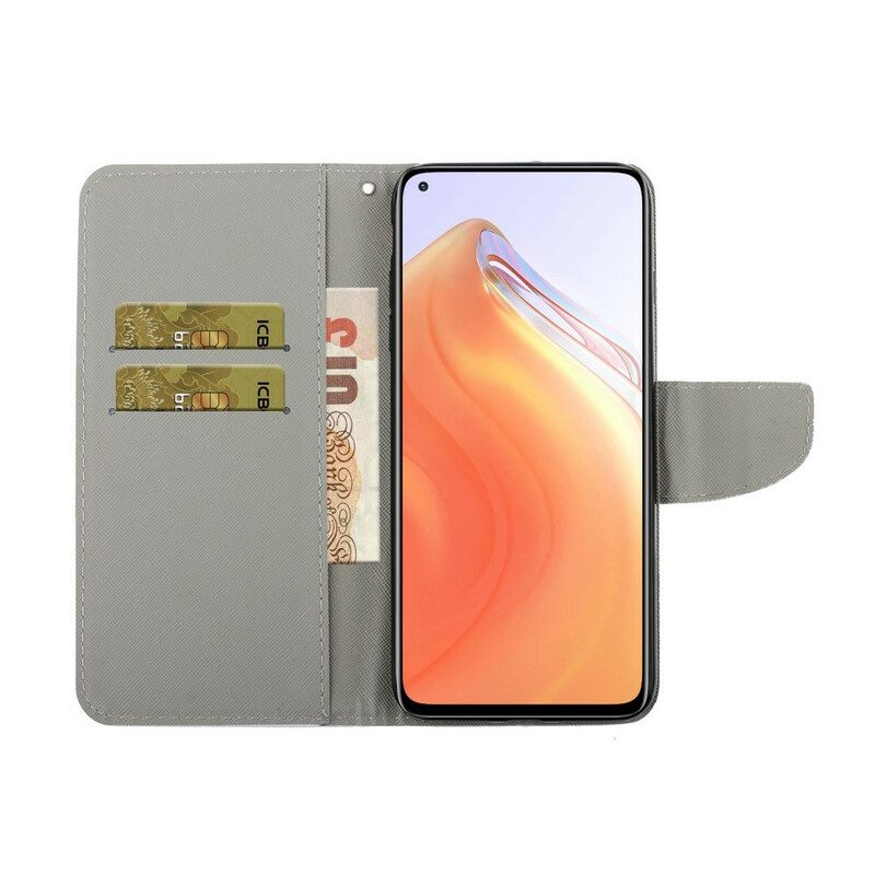 Flip Case Für Xiaomi Mi 10T / 10T Pro Mit Kordel Lebe Es Bei Lanyard