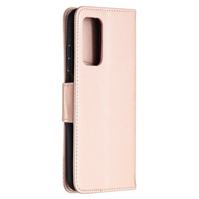 Flip Case Für Xiaomi Mi 10T / 10T Pro Mit Kordel Riemchen Mit Schmetterlingen-print