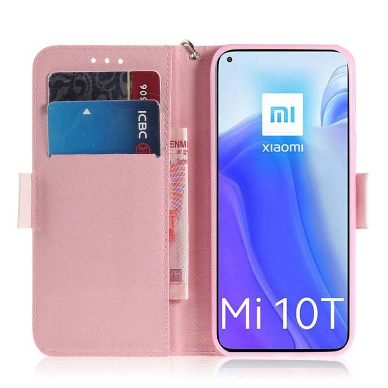 Flip Case Für Xiaomi Mi 10T / 10T Pro Mit Kordel Riemchenpumpe