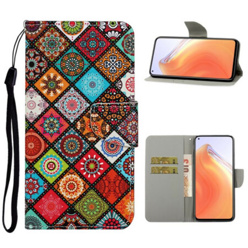 Flip Case Für Xiaomi Mi 10T / 10T Pro Patchwork-mandalas Mit Schlüsselband