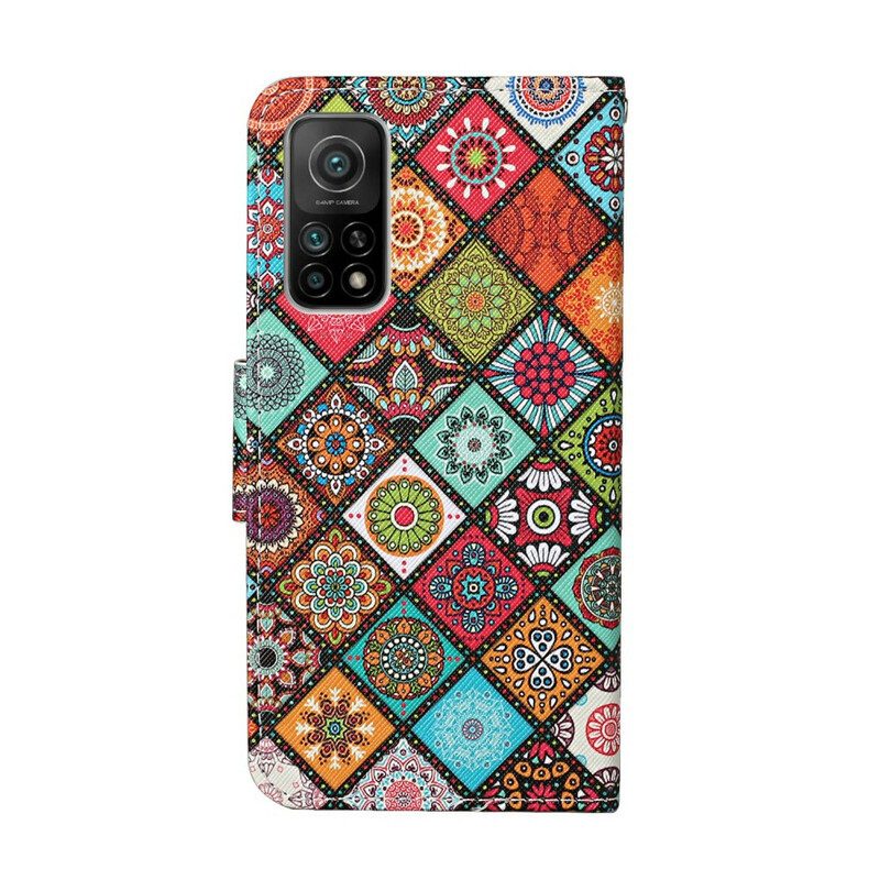 Flip Case Für Xiaomi Mi 10T / 10T Pro Patchwork-mandalas Mit Schlüsselband