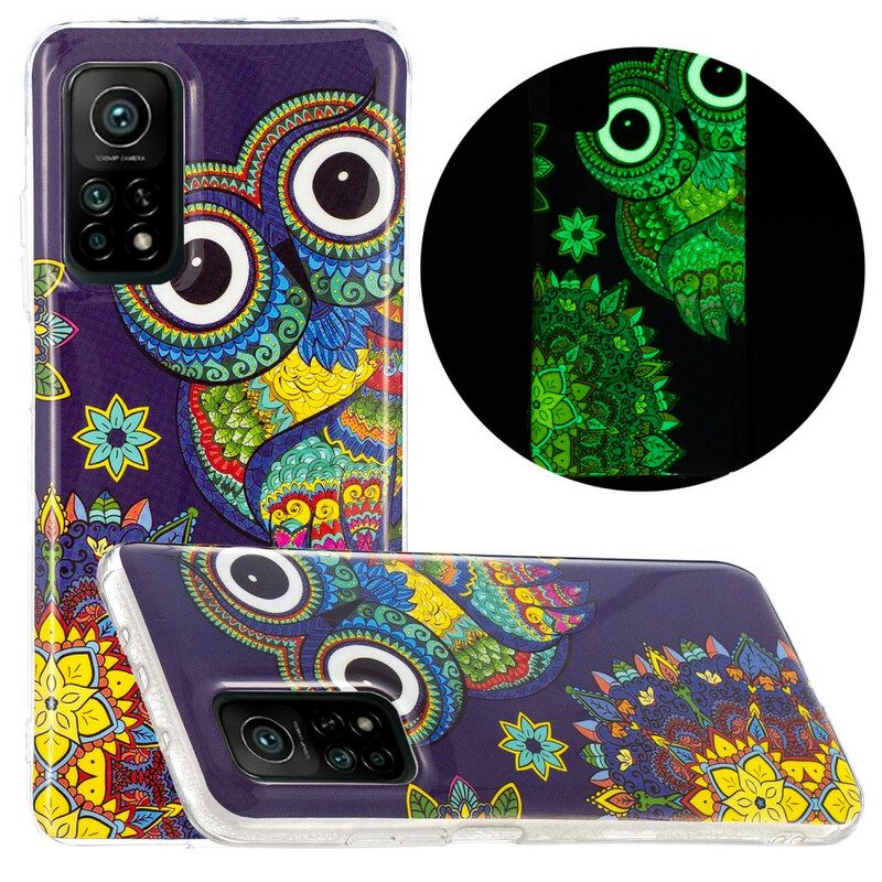 Hülle Für Xiaomi Mi 10T / 10T Pro Fluoreszierendes Eulen-mandala