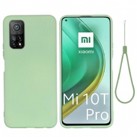 Hülle Für Xiaomi Mi 10T / 10T Pro Flüssiges Silikon Mit Lanyard