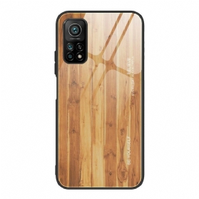 Hülle Für Xiaomi Mi 10T / 10T Pro Holzdesign Aus Gehärtetem Glas