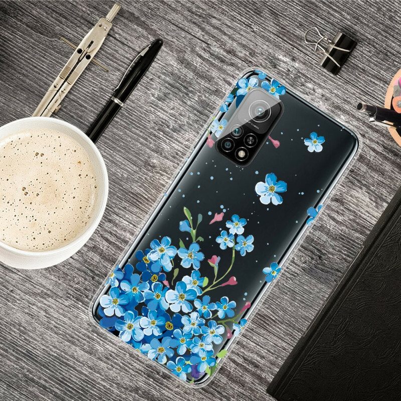 Hülle Für Xiaomi Mi 10T / 10T Pro Strauß Blauer Blumen