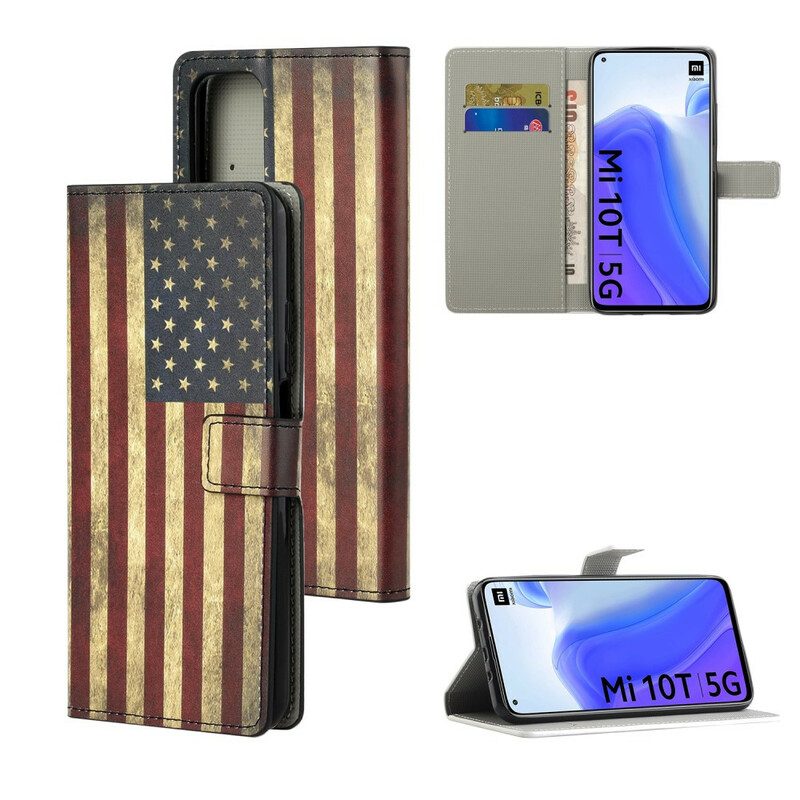 Lederhüllen Für Xiaomi Mi 10T / 10T Pro Amerikanische Flagge