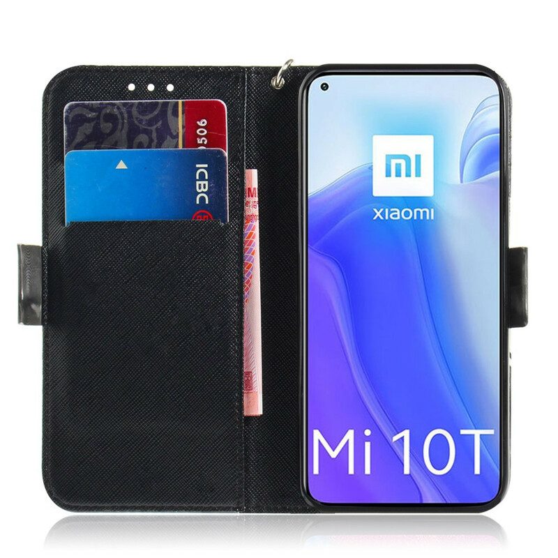 Lederhüllen Für Xiaomi Mi 10T / 10T Pro Mit Kordel Meisterhaftes Mandala Mit Riemen