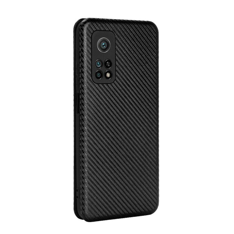 Schutzhülle Für Xiaomi Mi 10T / 10T Pro Flip Case Kohlefaser Mit Stützring