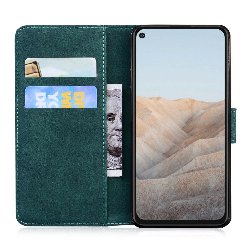 Flip Case Für Google Pixel 5A Tiger-gesichtsdruck