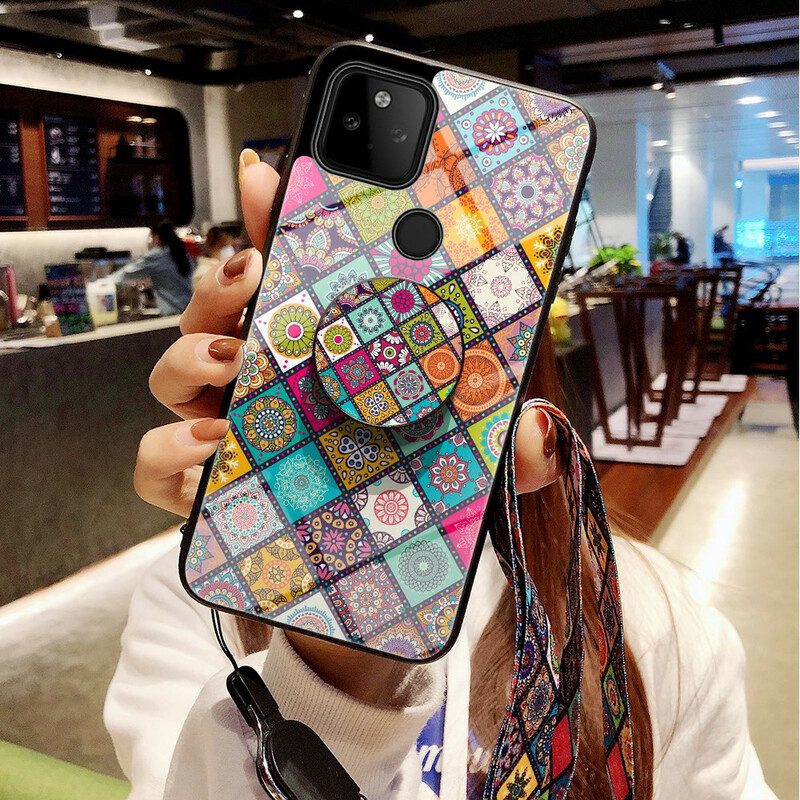 Hülle Für Google Pixel 5A Patchwork-magnethalter