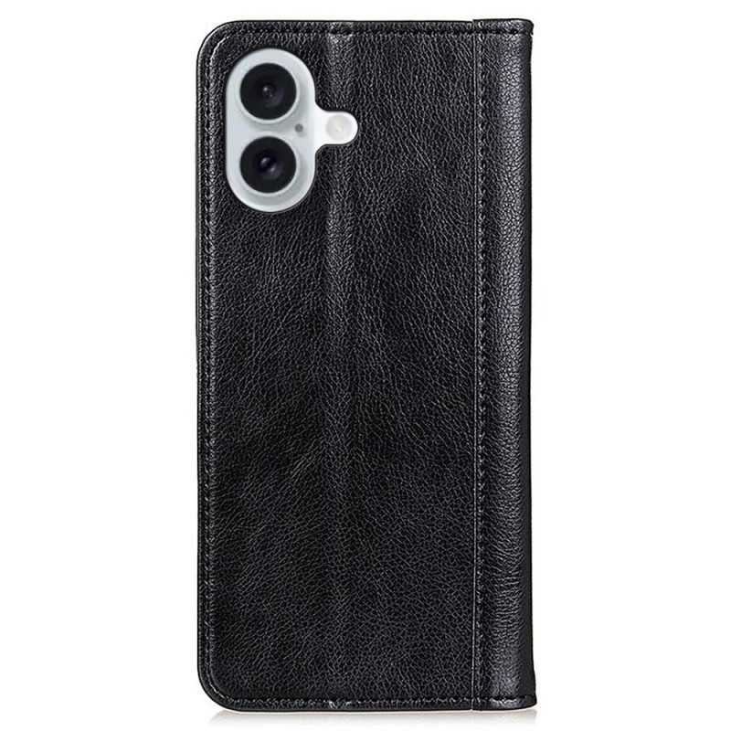 Flip Case Für iPhone 16 Plus Spaltleder