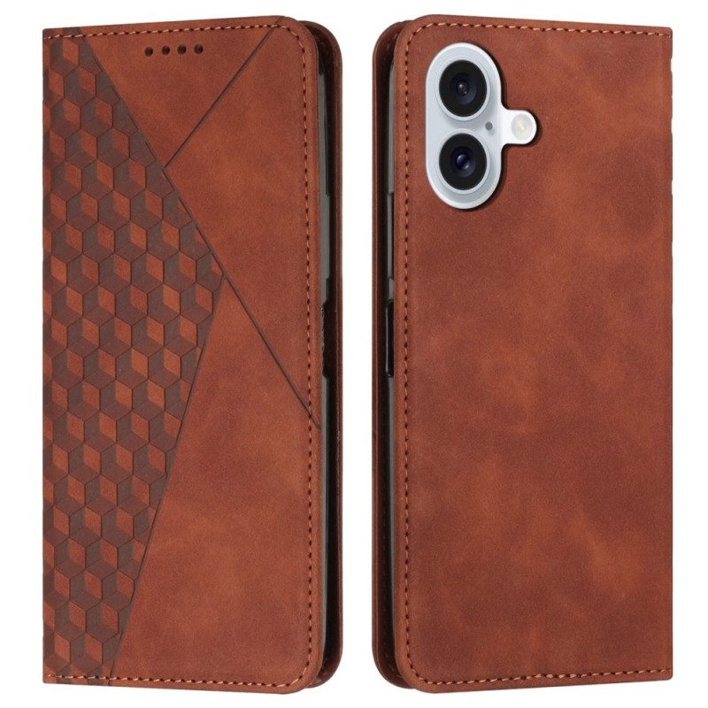 Flip Case iPhone 16 Plus Rautenmuster