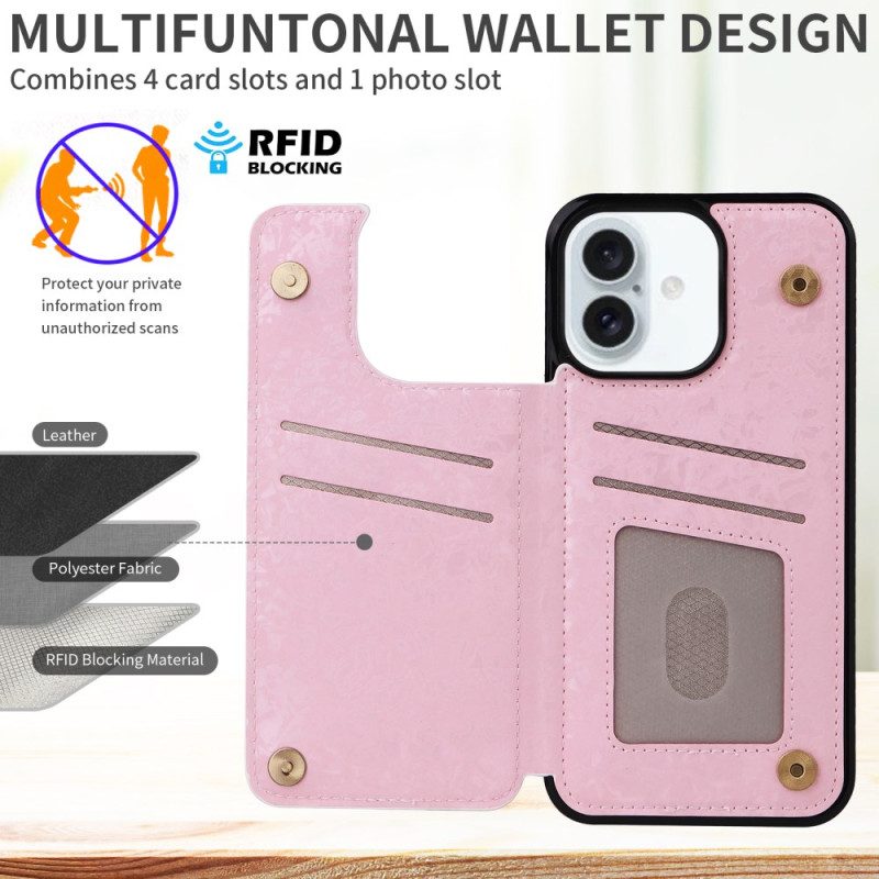 Hülle iPhone 16 Plus Floraler Rfid-schutz